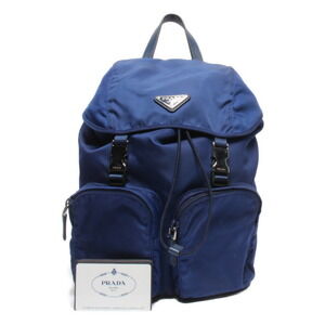Prada Re Nylon Saffiano Leather Backpack Blue